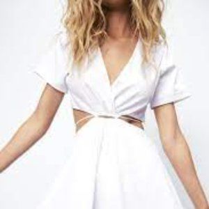 XS Zara Cutout Poplin Dress